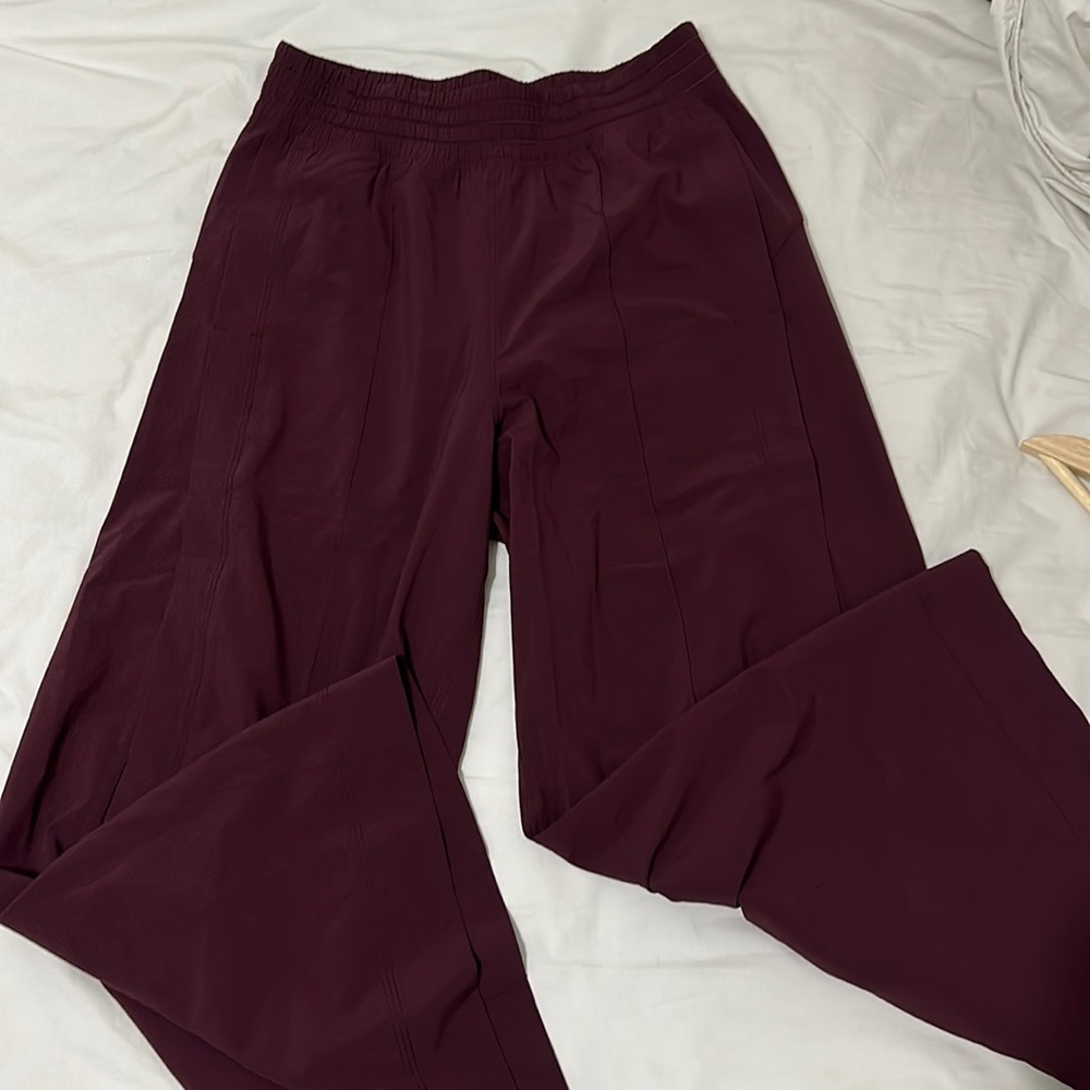 Lululemon High waisted Cropped burgundy flare pants